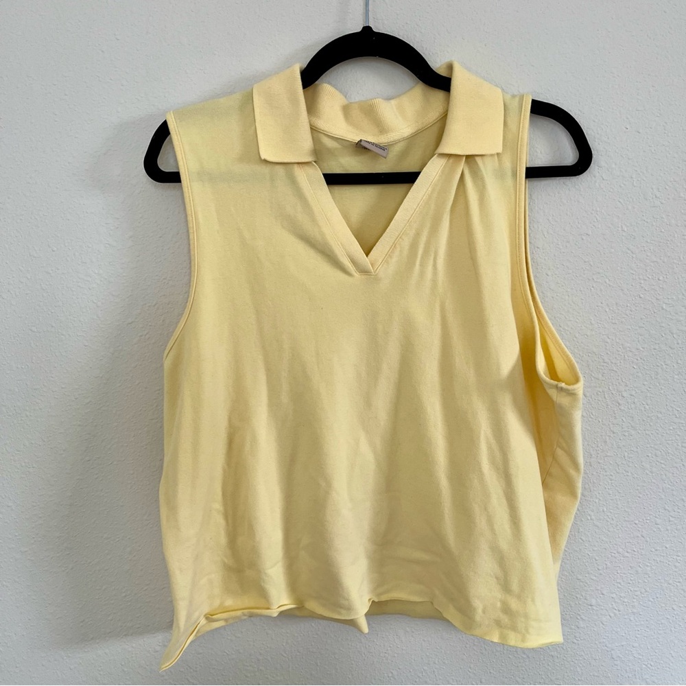 Vintage High Sierra Butter Yellow Collared Tank Top